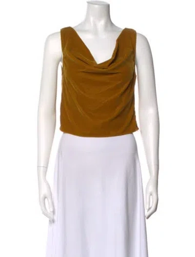 Pre-owned Staud Cowl Neck Sleeveless Top In Brown
