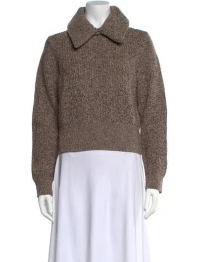 Pre-owned Staud Cowl Neck Sweater In Brown