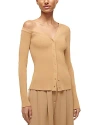 Staud Tan Craftsman Cardigan In Camel