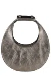 Staud Crescent-shaped Bronze Leather Bag In Neutral