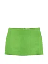 Staud Crest Suede Mini Skirt In Green