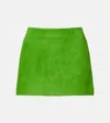 Staud Crest Suede Mini Skirt In Multi