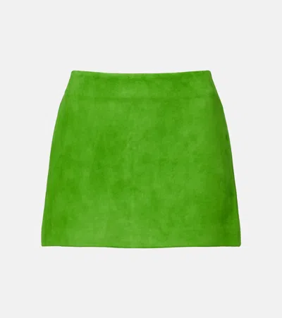 Staud Crest Suede Mini Skirt In Multi