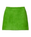 Staud Crest Suede Mini Skirt In Green