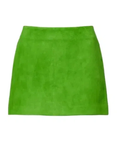 STAUD CREST SUEDE MINISKIRT