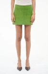 Staud Crest Suede Mini Skirt In Green