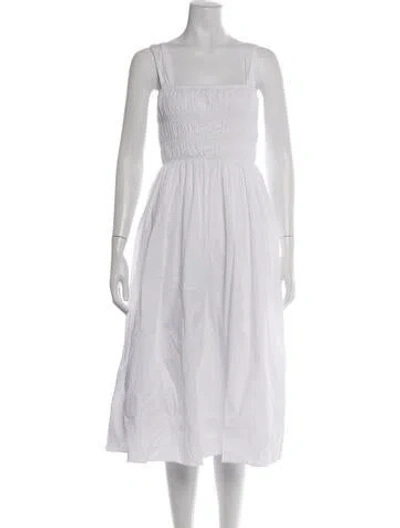 Pre-owned Staud Crew Neck Dress In White