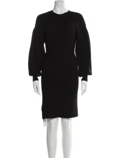 Pre-owned Staud Crew Neck Knee-length Dress In Black