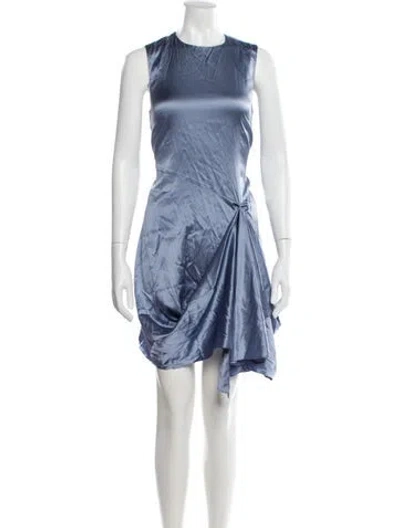 Pre-owned Staud Crew Neck Knee-length Dress In Blue