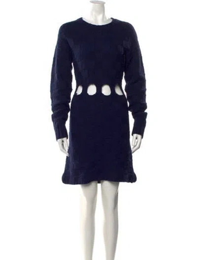 Pre-owned Staud Crew Neck Knee-length Dress In Blue