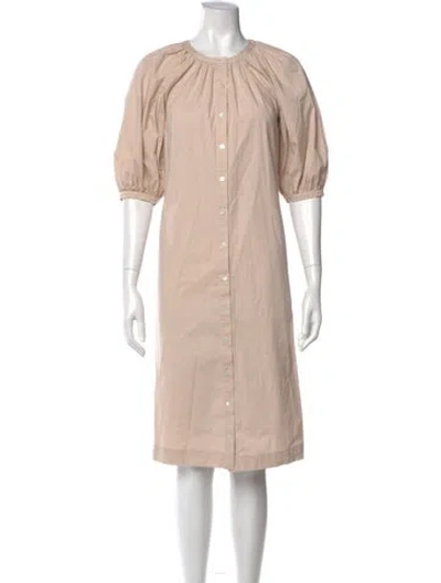 Pre-owned Staud Crew Neck Knee-length Dress In Neutral