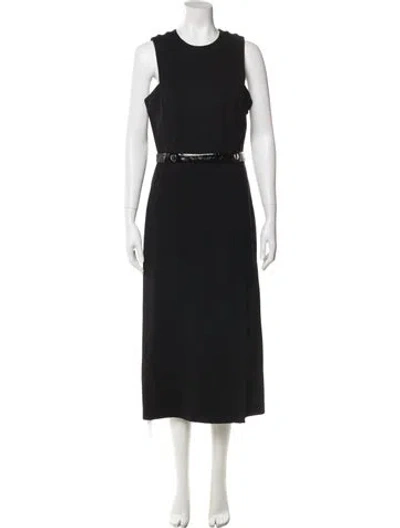 Pre-owned Staud Crew Neck Long Dress In Black