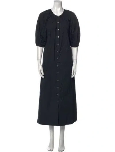 Pre-owned Staud Crew Neck Long Dress In Black