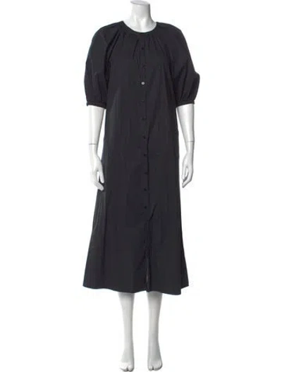 Pre-owned Staud Crew Neck Long Dress In Black