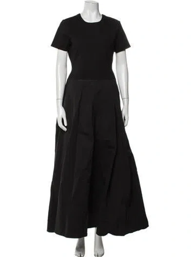 Pre-owned Staud Crew Neck Long Dress In Black
