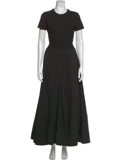 Pre-owned Staud Crew Neck Long Dress In Blue