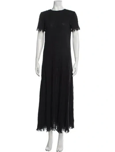 Pre-owned Staud Crew Neck Long Dress In Blue