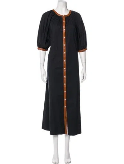 Pre-owned Staud Crew Neck Long Dress In Gray