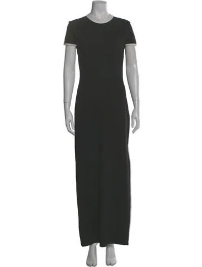 Pre-owned Staud Crew Neck Long Dress In Gray