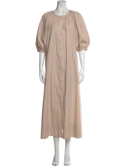 Pre-owned Staud Crew Neck Long Dress In Neutral