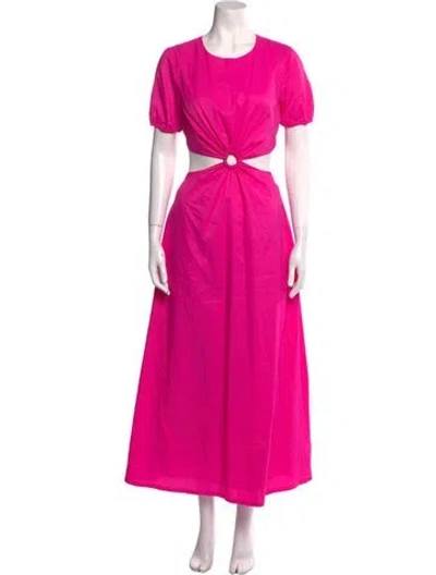 Pre-owned Staud Crew Neck Long Dress In Pink