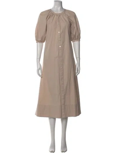 Pre-owned Staud Crew Neck Long Dress In Pink