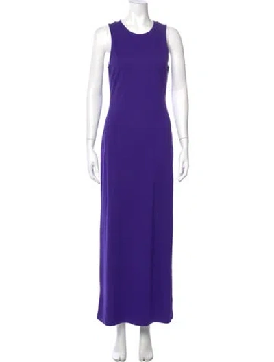 Pre-owned Staud Crew Neck Long Dress In Purple