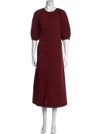 Pre-owned Staud Crew Neck Long Dress In Red