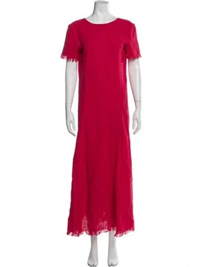Pre-owned Staud Crew Neck Long Dress In Red