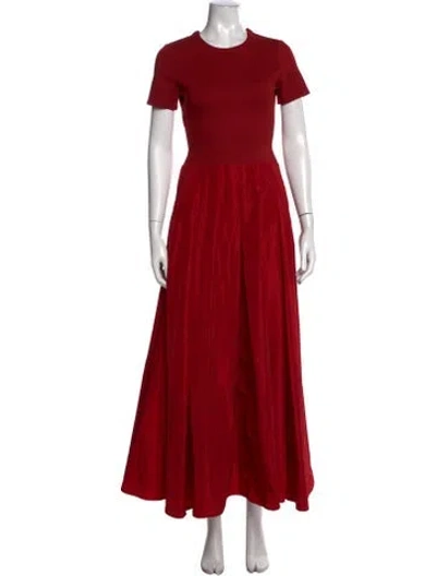 Pre-owned Staud Crew Neck Long Dress In Red