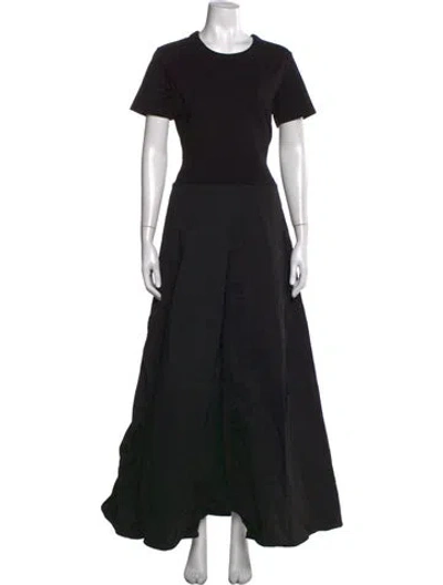 Pre-owned Staud Crew Neck Long Dress W/ Tags In Black