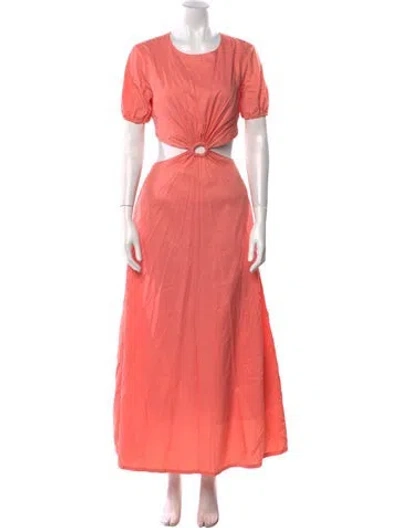 Pre-owned Staud Crew Neck Long Dress W/ Tags In Pink