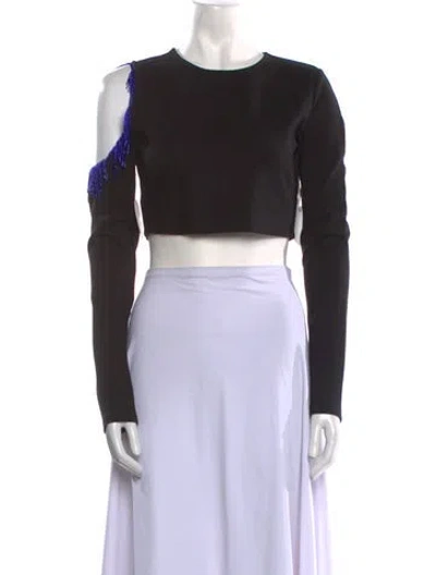 Pre-owned Staud Crew Neck Long Sleeve Crop Top W/ Tags In Multi