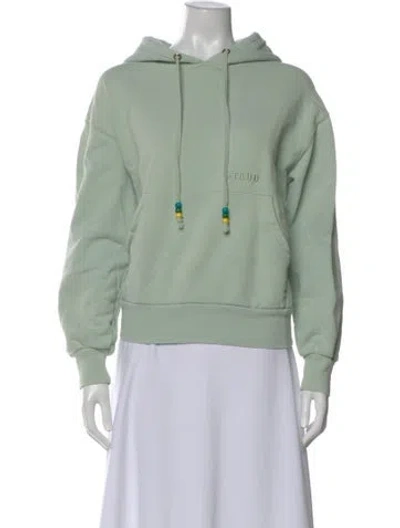 Pre-owned Staud Crew Neck Long Sleeve Hoodie In Green