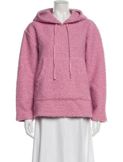 Pre-owned Staud Crew Neck Long Sleeve Hoodie In Pink