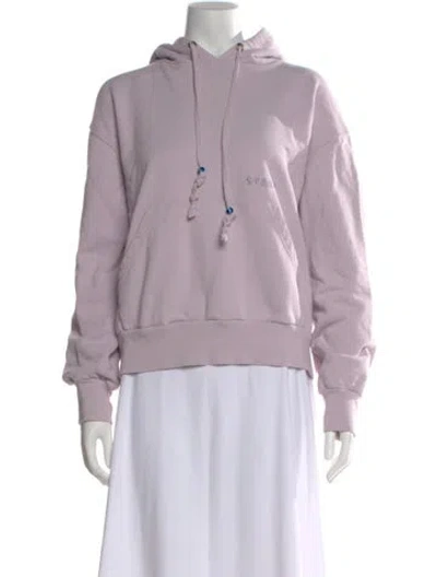 Pre-owned Staud Crew Neck Long Sleeve Hoodie In Purple