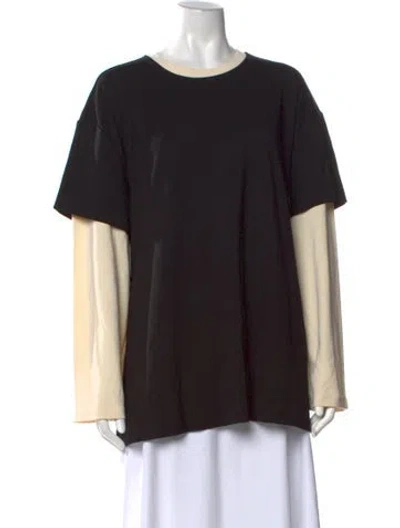 Pre-owned Staud Crew Neck Long Sleeve T-shirt W/ Tags In Black
