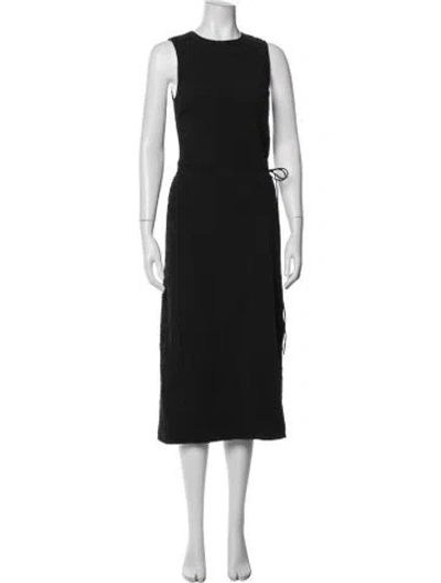 Pre-owned Staud Crew Neck Midi Length Dress In Blue