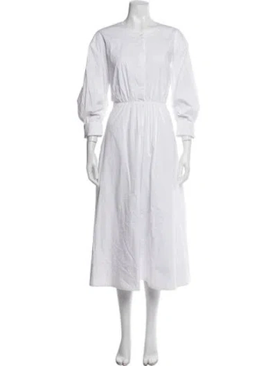 Pre-owned Staud Crew Neck Midi Length Dress In Neutrals