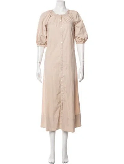 Pre-owned Staud Crew Neck Midi Length Dress In Neutrals