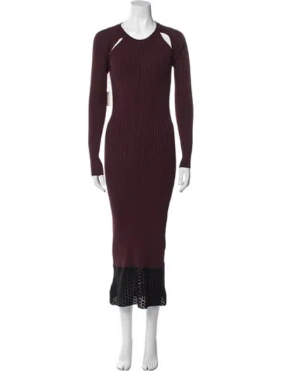 Pre-owned Staud Crew Neck Midi Length Dress W/ Tags In Purple