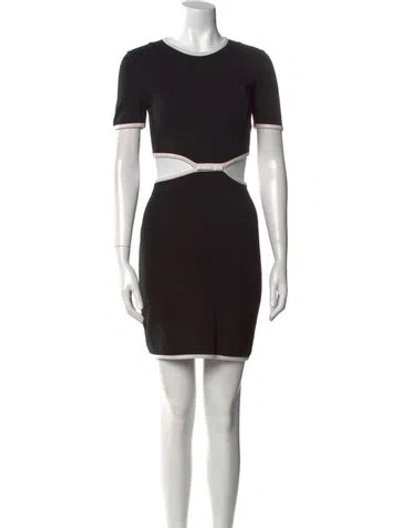 Pre-owned Staud Crew Neck Mini Dress In Black