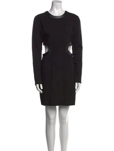 Pre-owned Staud Crew Neck Mini Dress In Black