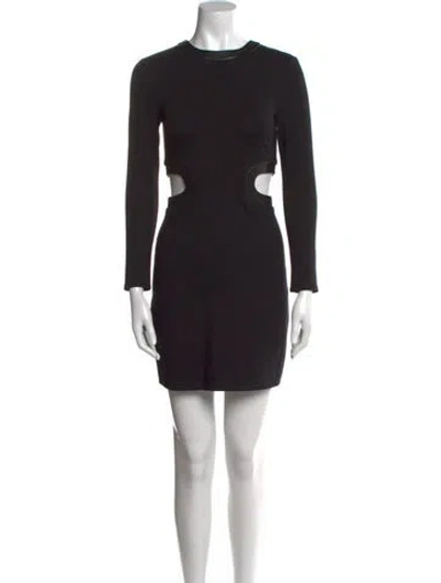 Pre-owned Staud Crew Neck Mini Dress In Black