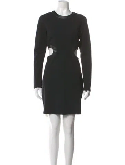 Pre-owned Staud Crew Neck Mini Dress In Black