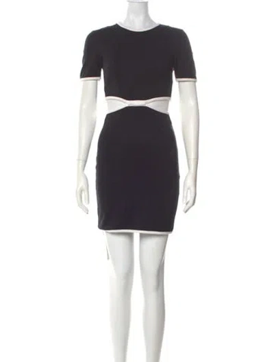 Pre-owned Staud Crew Neck Mini Dress In Black