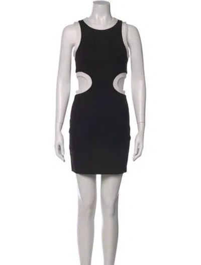 Pre-owned Staud Crew Neck Mini Dress In Black