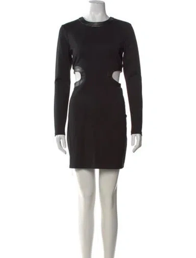 Pre-owned Staud Crew Neck Mini Dress In Black