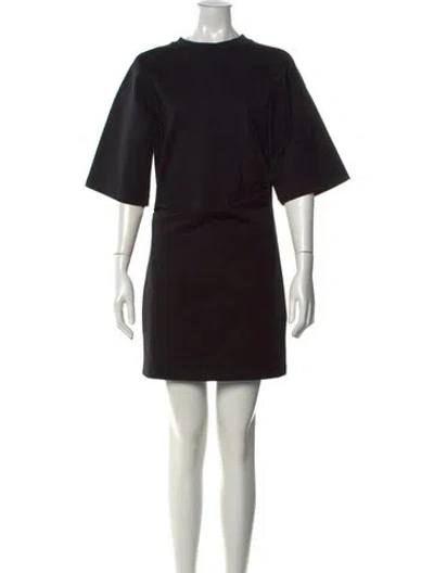 Pre-owned Staud Crew Neck Mini Dress In Black