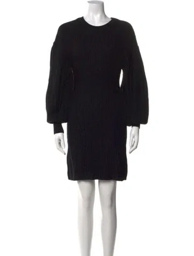 Pre-owned Staud Crew Neck Mini Dress In Black